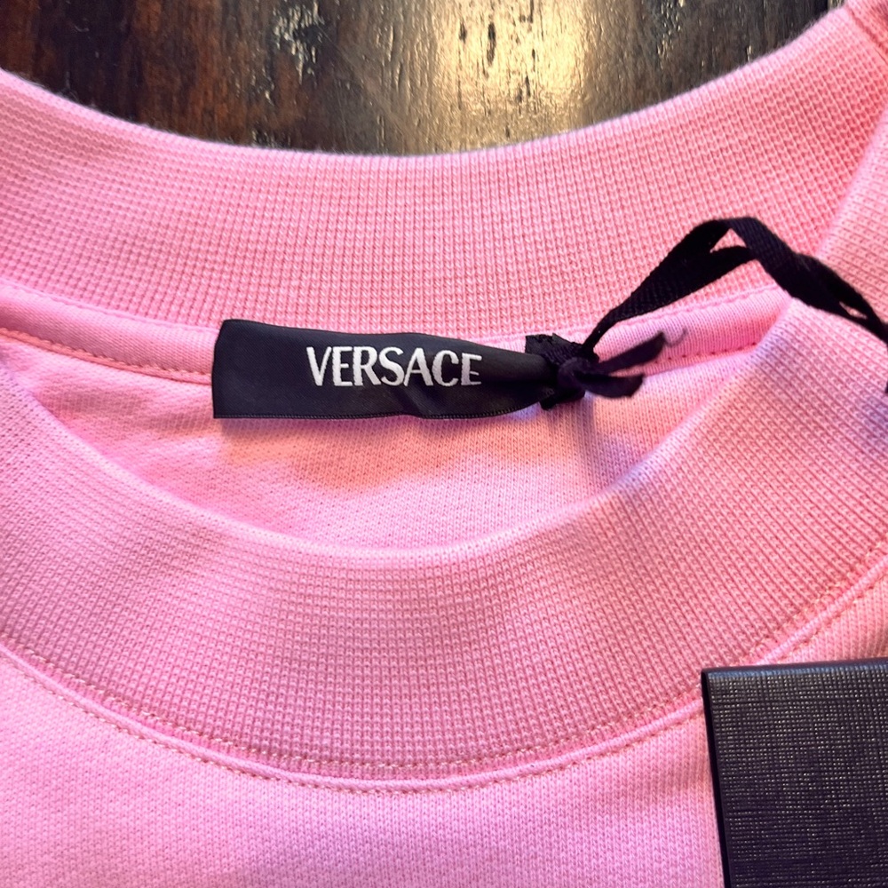 Versace Pink Medusa Logo Crop Sweatshirt - Picture 4 of 7